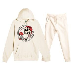 Soccer Mama Living Life On The Sidelines Skeleton Coffee Premium Hooded Sweatsuit Set