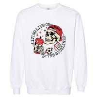 Soccer Mama Living Life On The Sidelines Skeleton Coffee Garment-Dyed Sweatshirt