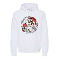 Soccer Mama Living Life On The Sidelines Skeleton Coffee Premium Hoodie