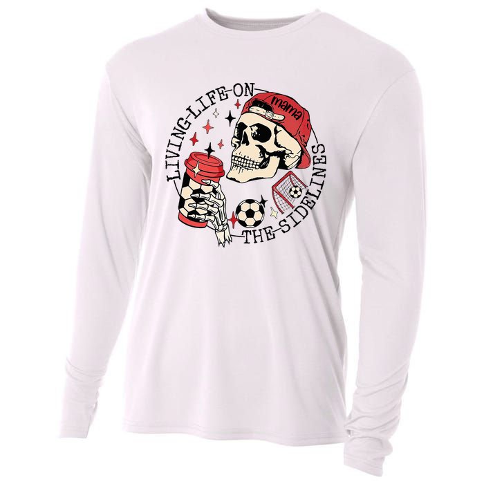 Soccer Mama Living Life On The Sidelines Skeleton Coffee Cooling Performance Long Sleeve Crew