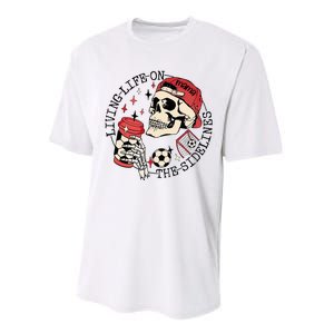 Soccer Mama Living Life On The Sidelines Skeleton Coffee Performance Sprint T-Shirt