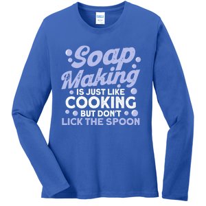 Soap Making Lovers Don't Lick The Spoon Soap Maker Great Gift Ladies Long Sleeve Shirt