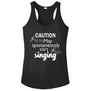 Singing Music Lover Gift Caution May Start Singing Ladies PosiCharge Competitor Racerback Tank