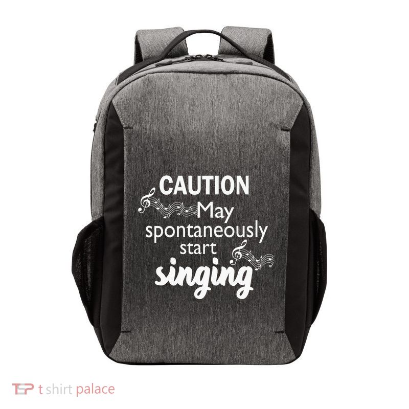 Singing Music Lover Gift Caution May Start Singing Vector Backpack