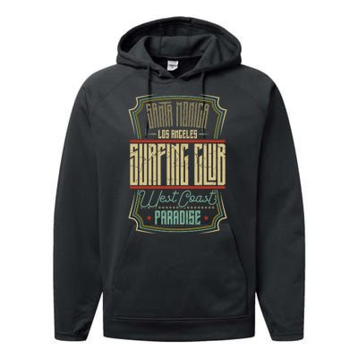 Santa Monica Los Angeles Surfing Club Performance Fleece Hoodie