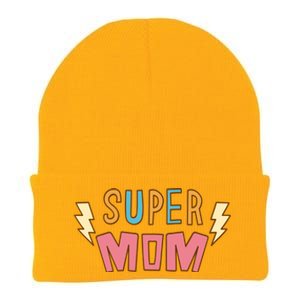 Super Mom Lighting Bolt Gift Knit Cap Winter Beanie