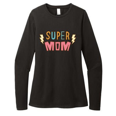 Super Mom Lighting Bolt Gift Womens CVC Long Sleeve Shirt