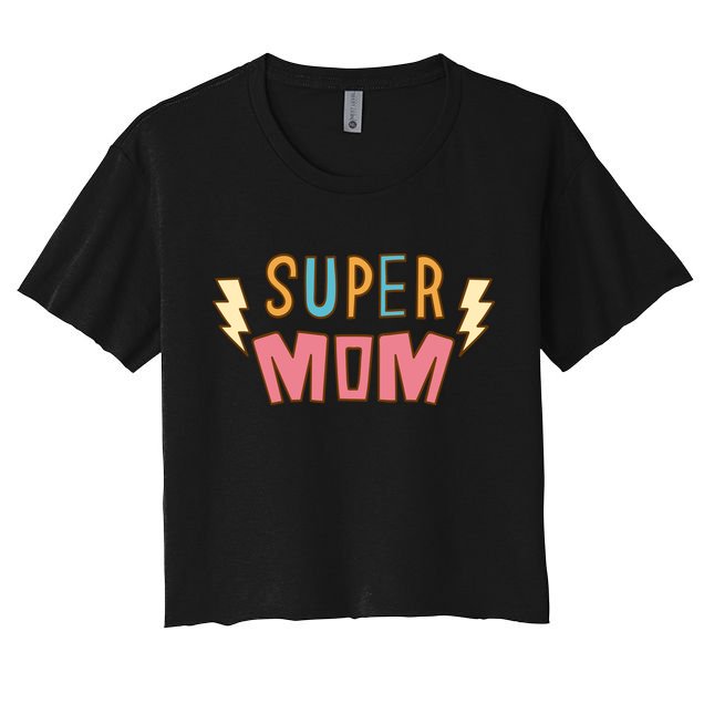 Super Mom Lighting Bolt Gift Crop Top