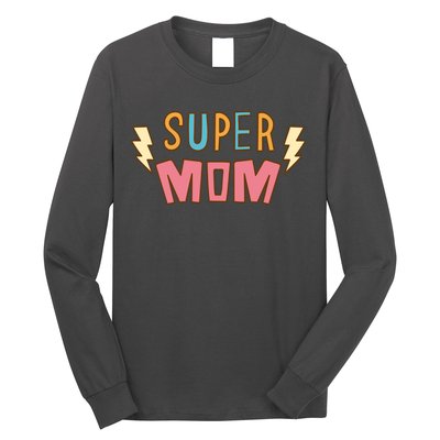 Super Mom Lighting Bolt Gift Long Sleeve Shirt