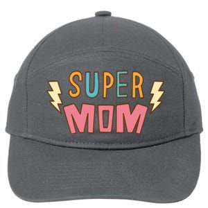 Super Mom Lighting Bolt Gift 7-Panel Snapback Hat