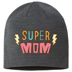 Super Mom Lighting Bolt Gift Sustainable Beanie