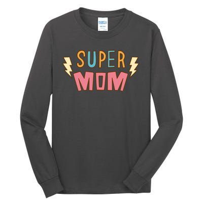 Super Mom Lighting Bolt Gift Tall Long Sleeve T-Shirt