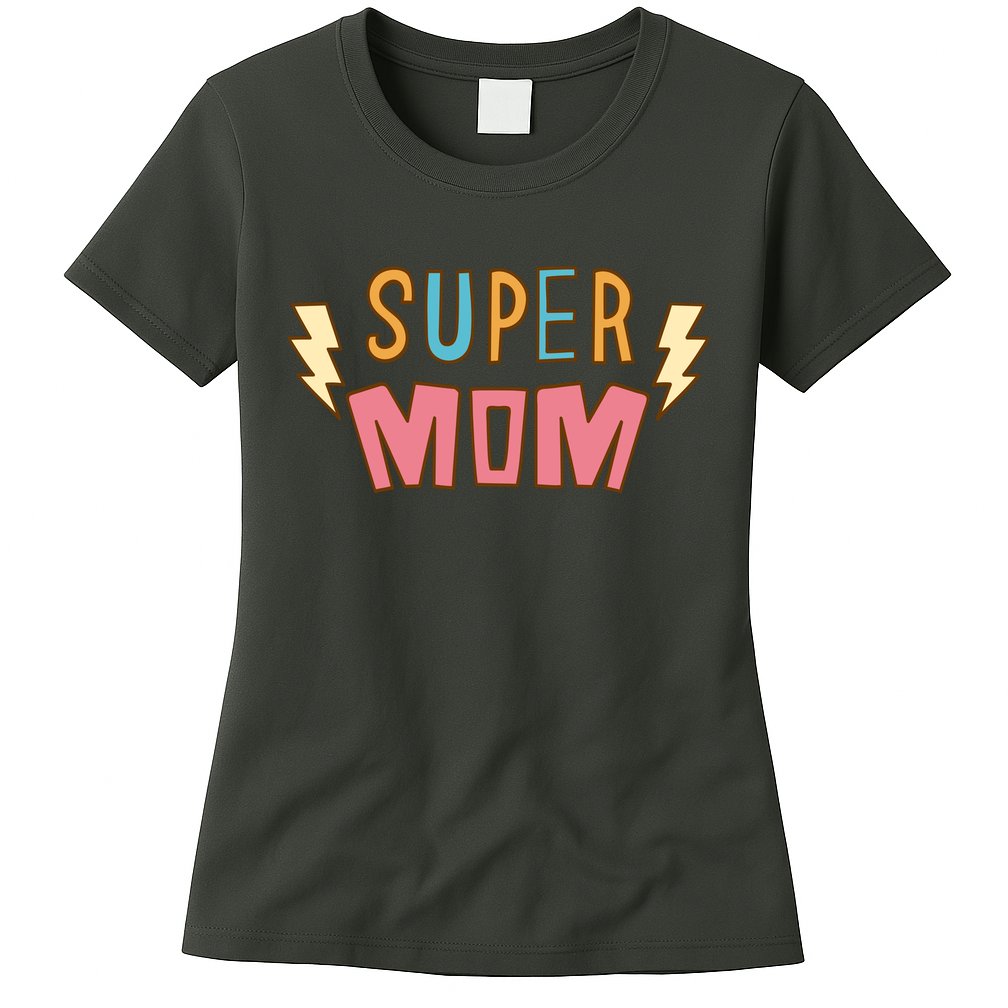 Super Mom Lighting Bolt Gift Womens T-Shirt