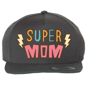 Super Mom Lighting Bolt Gift Wool Snapback Cap