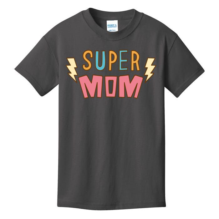 Super Mom Lighting Bolt Gift Kids T-Shirt