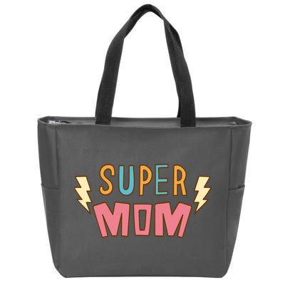 Super Mom Lighting Bolt Gift Zip Tote Bag