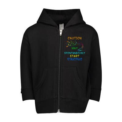 Singing Music Lover Caution May Start Singing Toddler Zip Fleece Hoodie