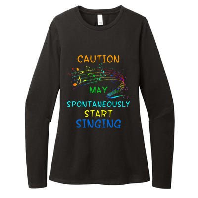 Singing Music Lover Caution May Start Singing Womens CVC Long Sleeve Shirt