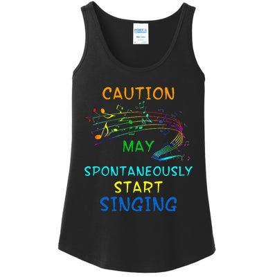 Singing Music Lover Caution May Start Singing Ladies Essential Tank