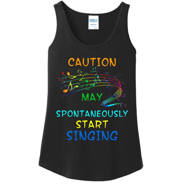 Singing Music Lover Caution May Start Singing Ladies Essential Tank