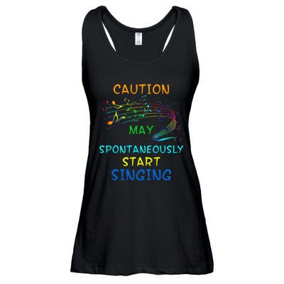 Singing Music Lover Caution May Start Singing Ladies Essential Flowy Tank