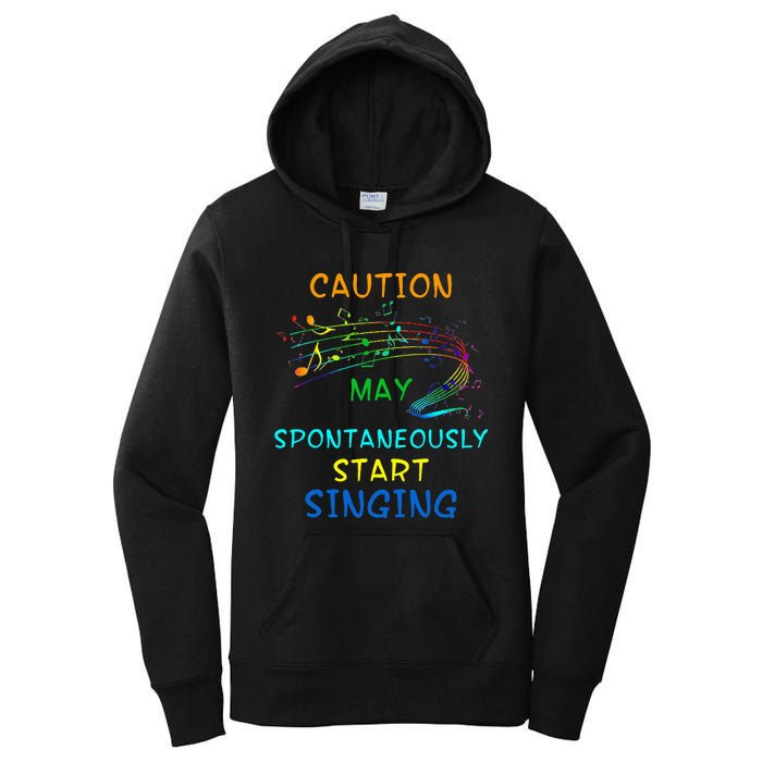 Singing Music Lover Caution May Start Singing Women's Pullover Hoodie