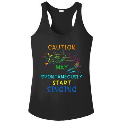 Singing Music Lover Caution May Start Singing Ladies PosiCharge Competitor Racerback Tank