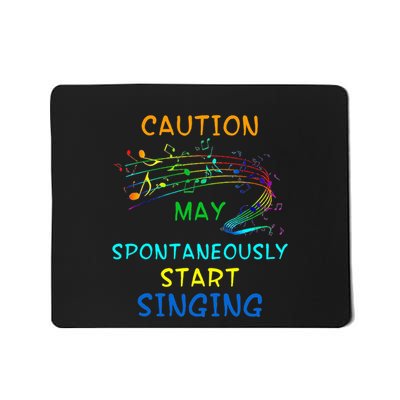 Singing Music Lover Caution May Start Singing Mousepad