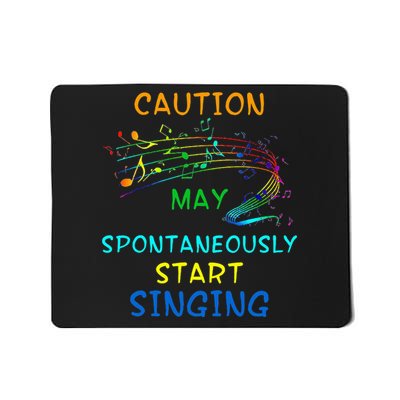 Singing Music Lover Caution May Start Singing Mousepad