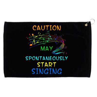 Singing Music Lover Caution May Start Singing Grommeted Golf Towel