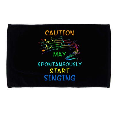 Singing Music Lover Caution May Start Singing Microfiber Hand Towel