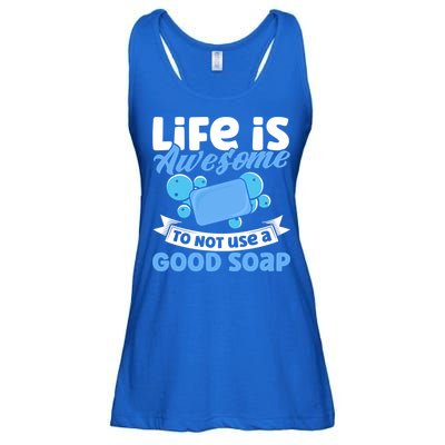 Soap Making Lovers Life Is Awesome Good Soap Maker Gift Ladies Essential Flowy Tank