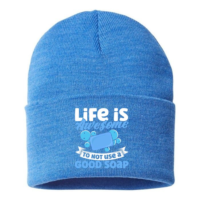 Soap Making Lovers Life Is Awesome Good Soap Maker Gift Sustainable Knit Beanie