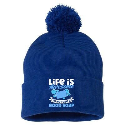 Soap Making Lovers Life Is Awesome Good Soap Maker Gift Pom Pom 12in Knit Beanie