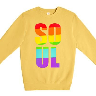 Soul Mate Lgbtq Pride Matching Gay Lesbian Couple Rainbow Gift Premium Crewneck Sweatshirt