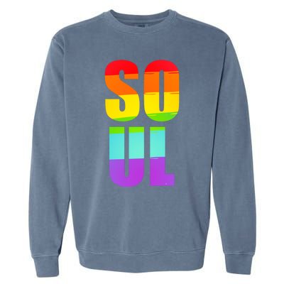 Soul Mate Lgbtq Pride Matching Gay Lesbian Couple Rainbow Gift Garment-Dyed Sweatshirt