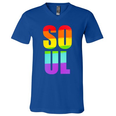 Soul Mate Lgbtq Pride Matching Gay Lesbian Couple Rainbow Gift V-Neck T-Shirt