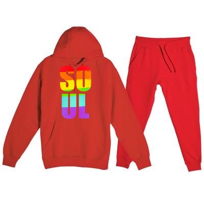 Soul Mate Lgbtq Pride Matching Gay Lesbian Couple Rainbow Gift Premium Hooded Sweatsuit Set