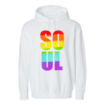 Soul Mate Lgbtq Pride Matching Gay Lesbian Couple Rainbow Gift Garment-Dyed Fleece Hoodie