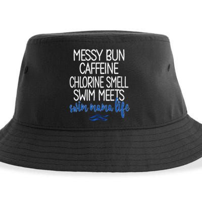 Swim Mama Life Funny Swim Mom Swimmer Mother Sustainable Bucket Hat