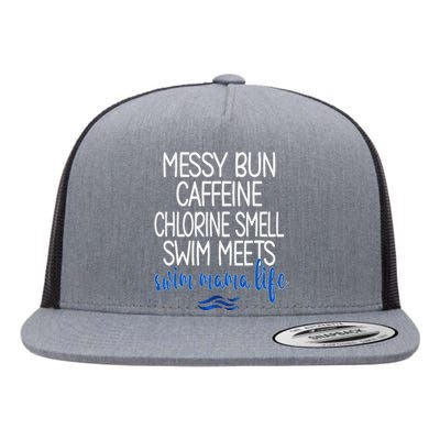 Swim Mama Life Funny Swim Mom Swimmer Mother Flat Bill Trucker Hat