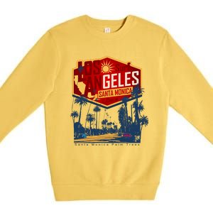 Santa Monica LA Los Angeles Retro Surf Beach Premium Crewneck Sweatshirt