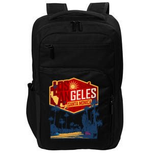 Santa Monica LA Los Angeles Retro Surf Beach Impact Tech Backpack