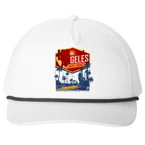 Santa Monica LA Los Angeles Retro Surf Beach Snapback Five-Panel Rope Hat