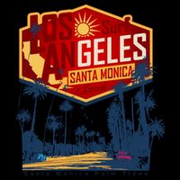 Santa Monica LA Los Angeles Retro Surf Beach 7-Panel Snapback Hat