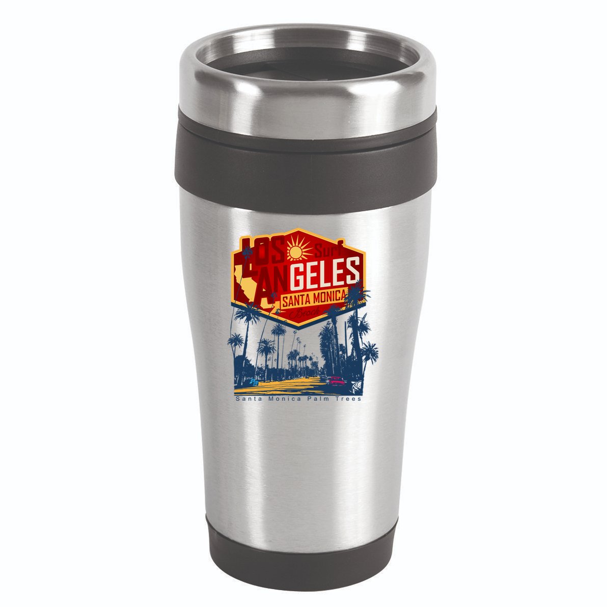 Santa Monica LA Los Angeles Retro Surf Beach 16oz Travel Tumbler