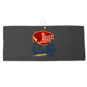 Santa Monica LA Los Angeles Retro Surf Beach Large Microfiber Waffle Golf Towel