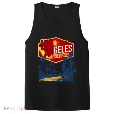 Santa Monica LA Los Angeles Retro Surf Beach PosiCharge Competitor Tank