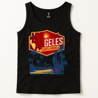 Santa Monica LA Los Angeles Retro Surf Beach Tank Top