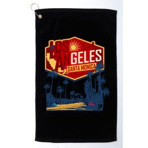 Santa Monica LA Los Angeles Retro Surf Beach Platinum Collection Golf Towel